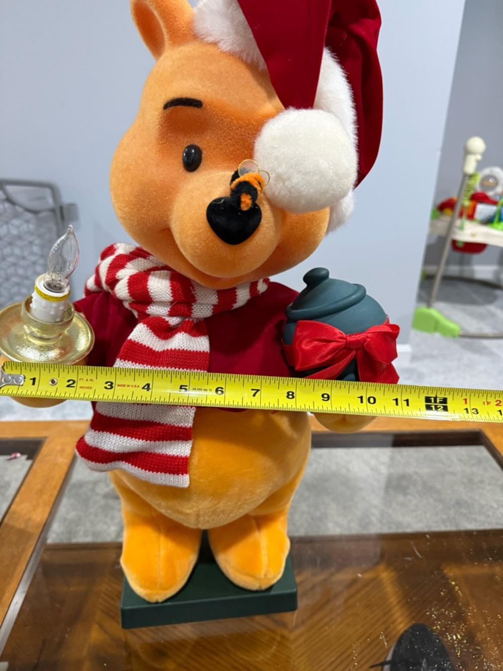 Winnie The Pooh 1996 Telco Disney Christmas 24” moving musical lighted figure - Picture 11 of 17